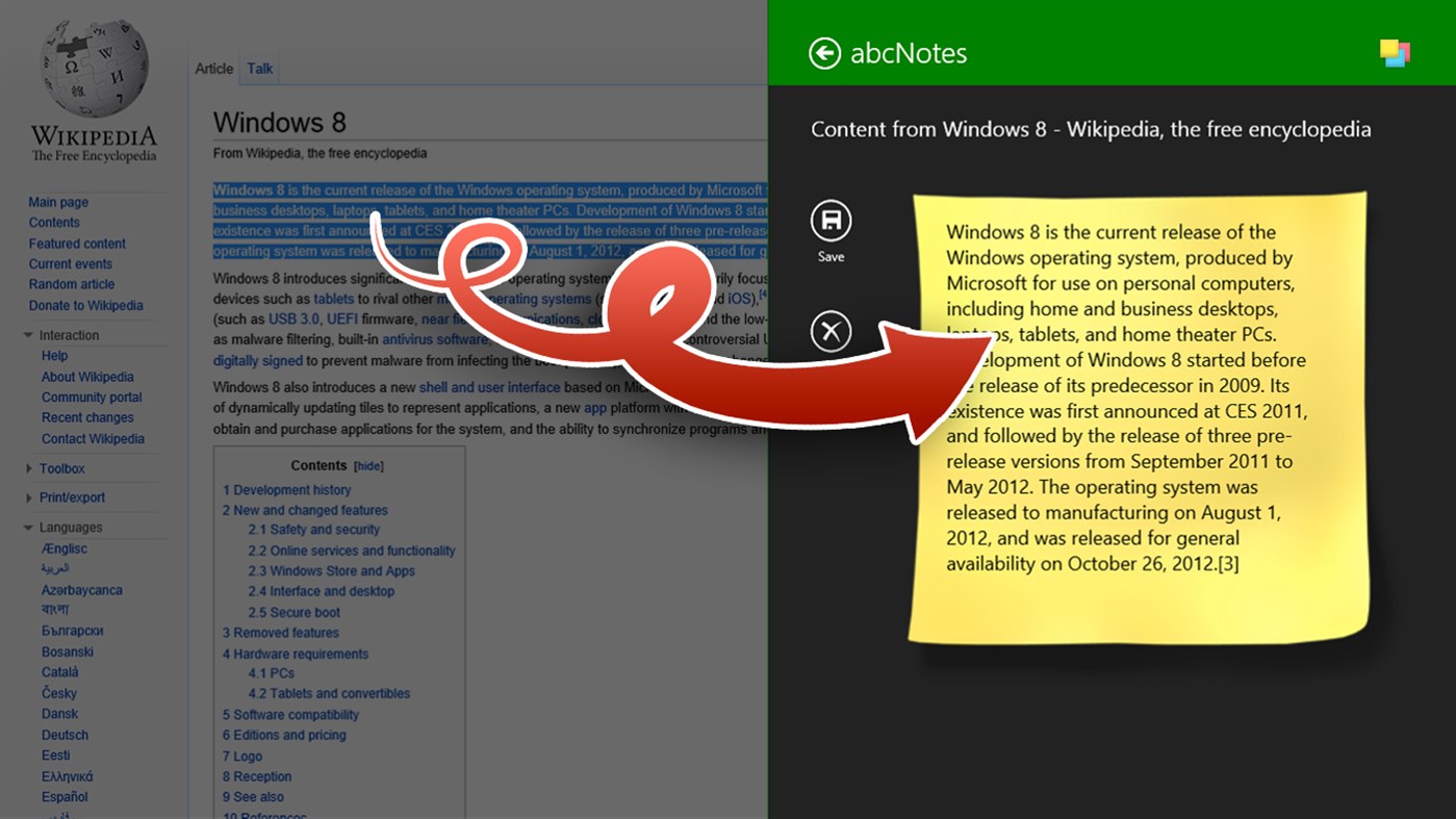 #6. abc Notes - ToDo & Sticky Note Application (Windows) Podle: ALSEDI Group