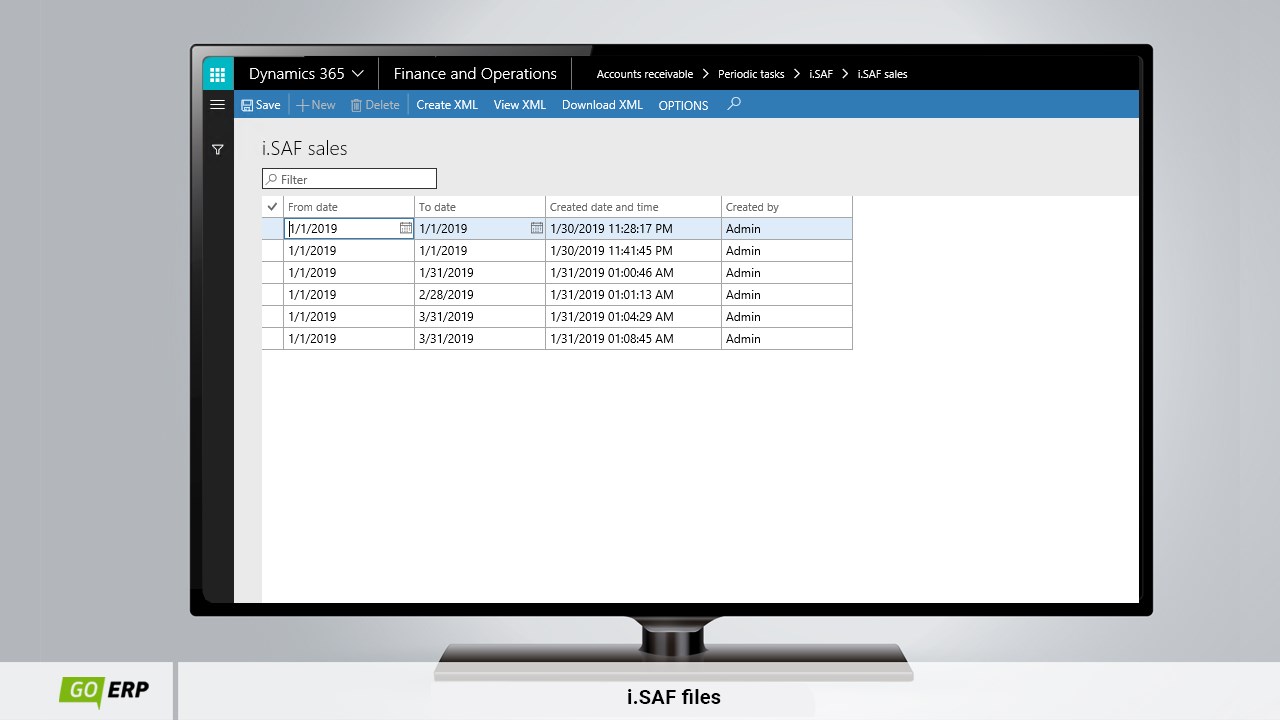 Snapshot 2 of GO-i.SAF. Automated Transfer of VAT Invoices Data