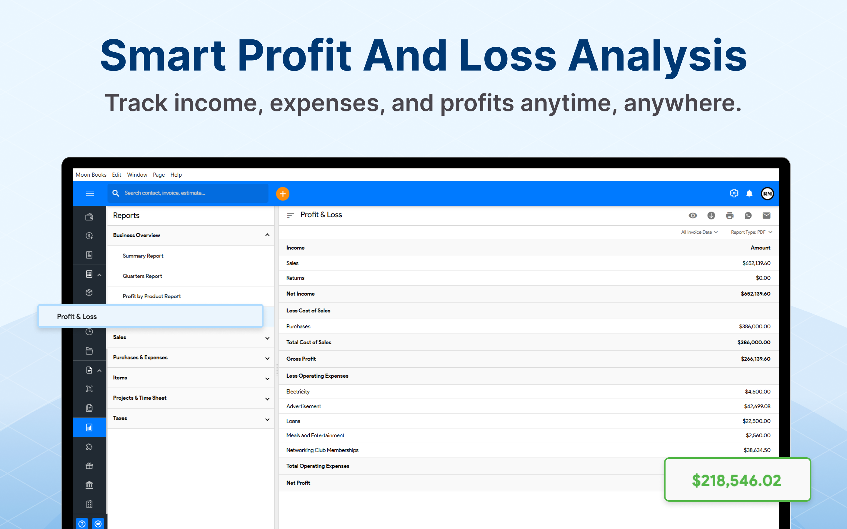 Accounting & Billing Software By Moon Books screenshot