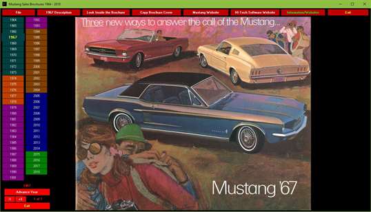 Mustang Sales Brochures 1964-2018 screenshot 1