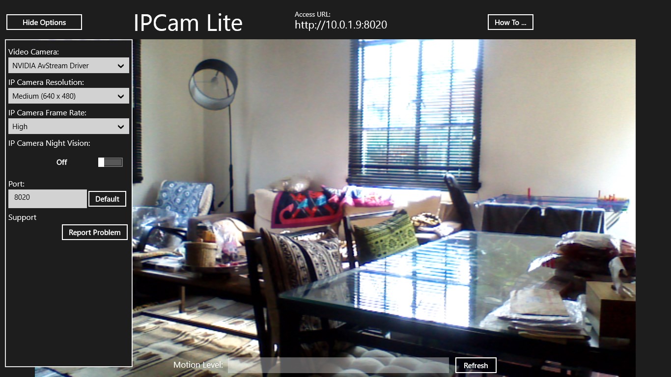 IPCam Lite for Win8 UI screenshot