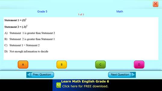 QVprep Lite Math English Grade 5 screenshot 6