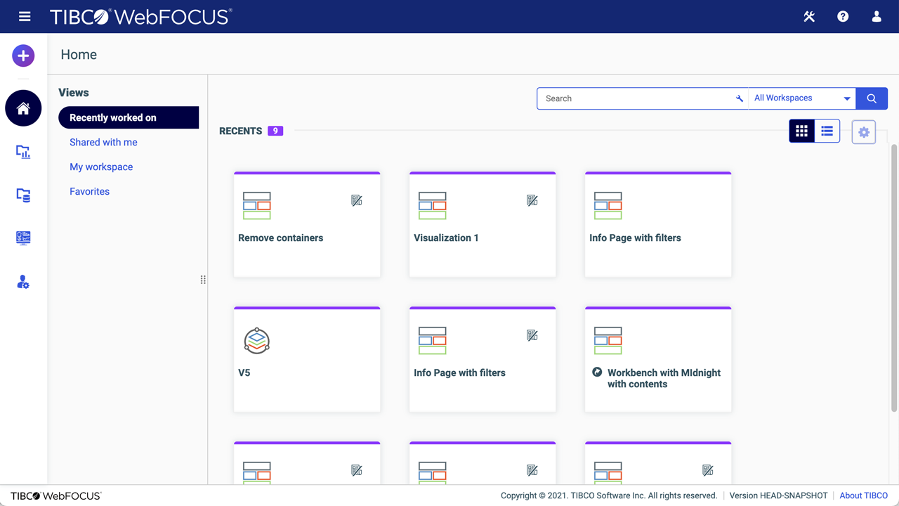 Snapshot 2 of TIBCO WebFOCUS