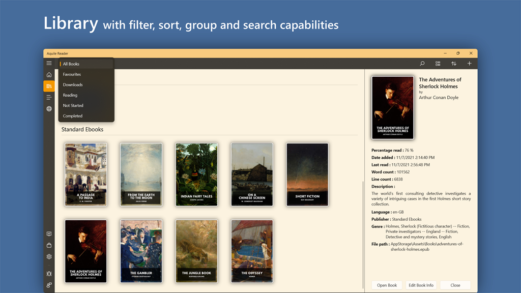 Aquile Reader - Modern epub ebook reader_3
