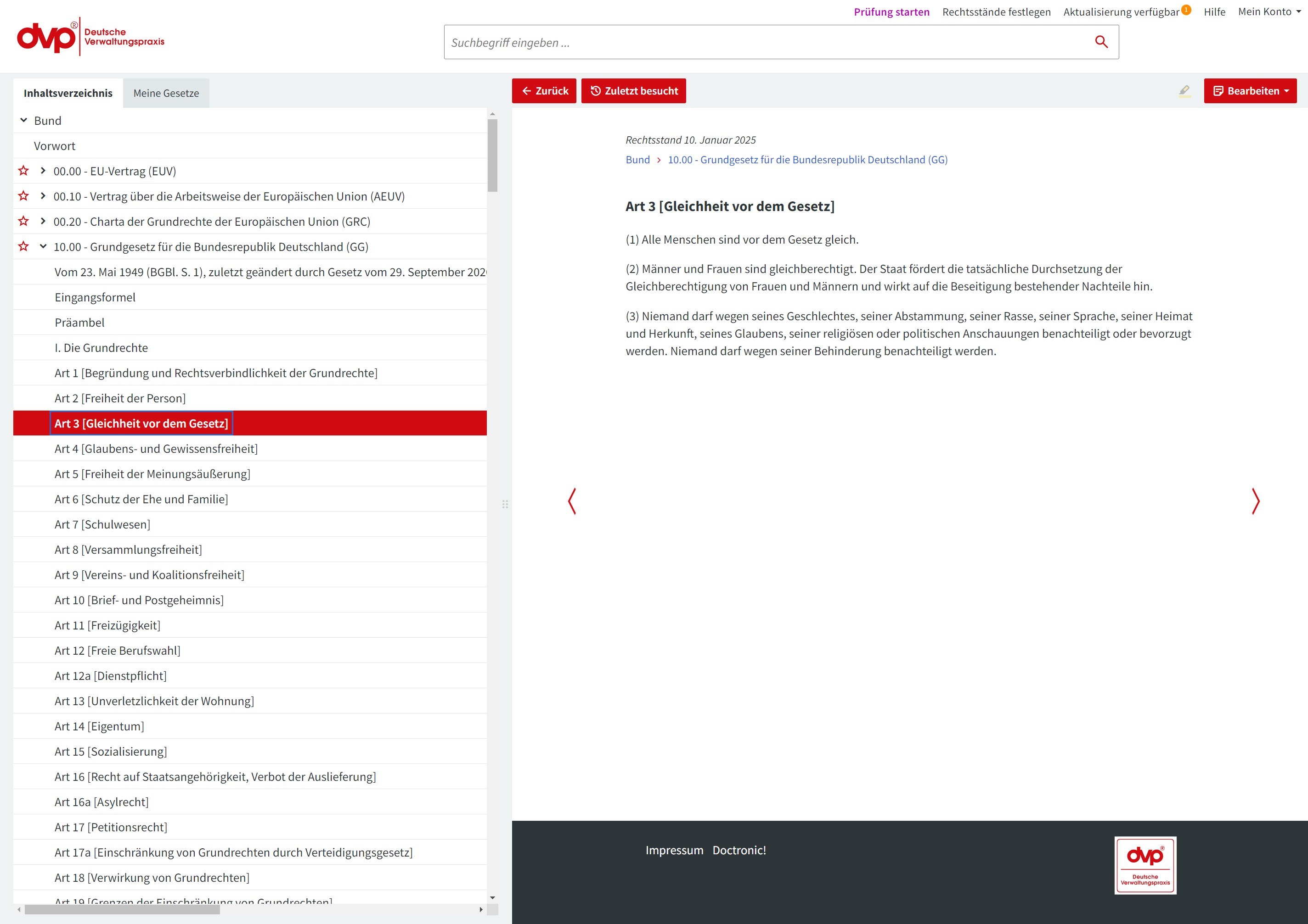 DVP Gesetzes-App screenshot