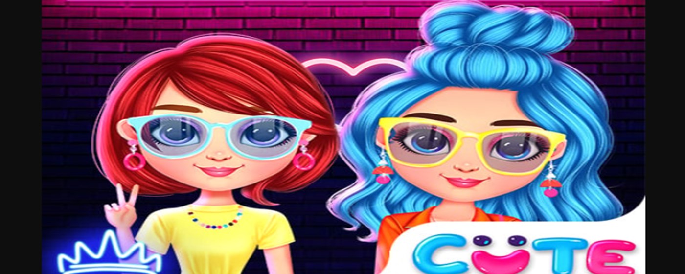 Rainbow Girls Neon Fashion Game marquee promo image