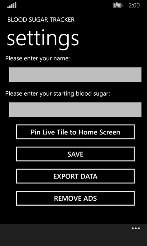 Blood Sugar Tracker Screenshots 1