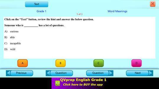 QVprep Lite Learn English Grade 1 screenshot 4