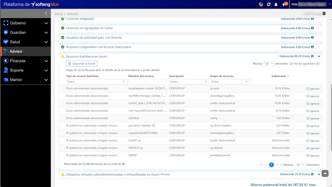 Snapshot 2 of Softeng Max Intelligent Cloud para Microsoft Azure