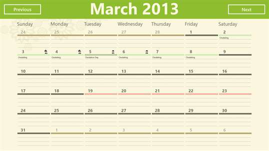 Ovulations Calendar screenshot 6