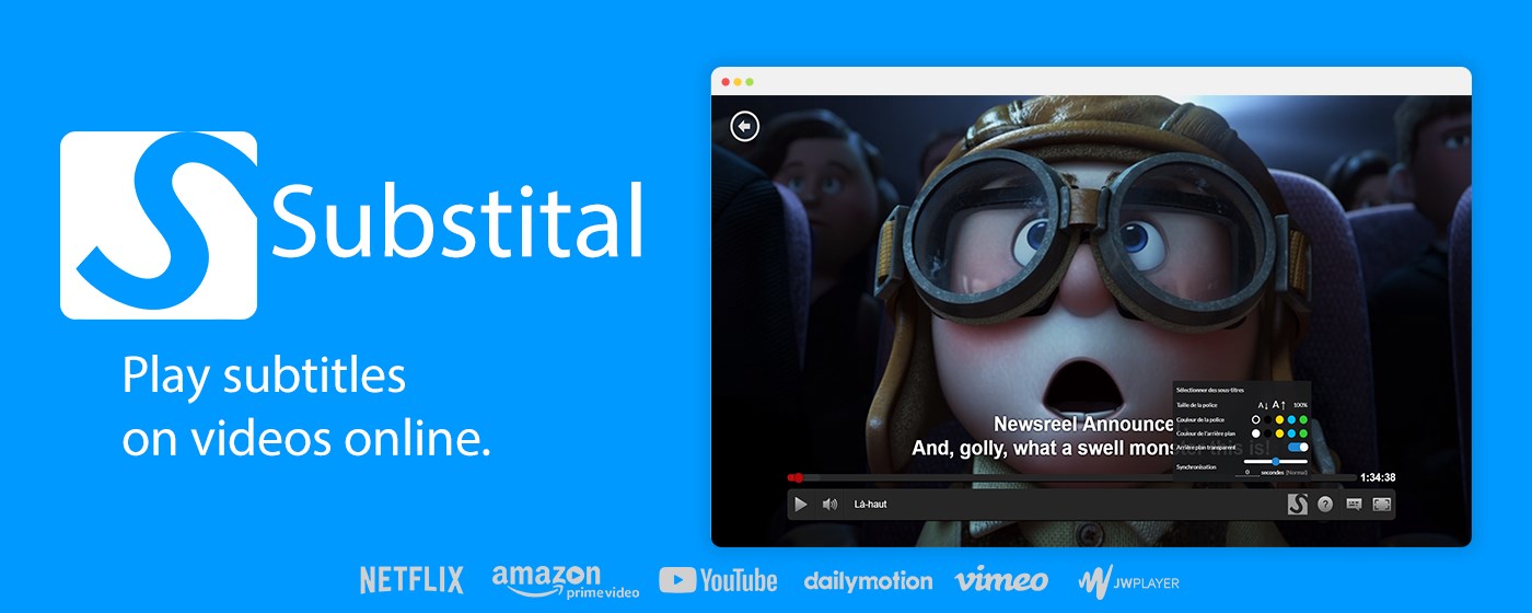 Substital: Add subtitles to videos and movies marquee promo image