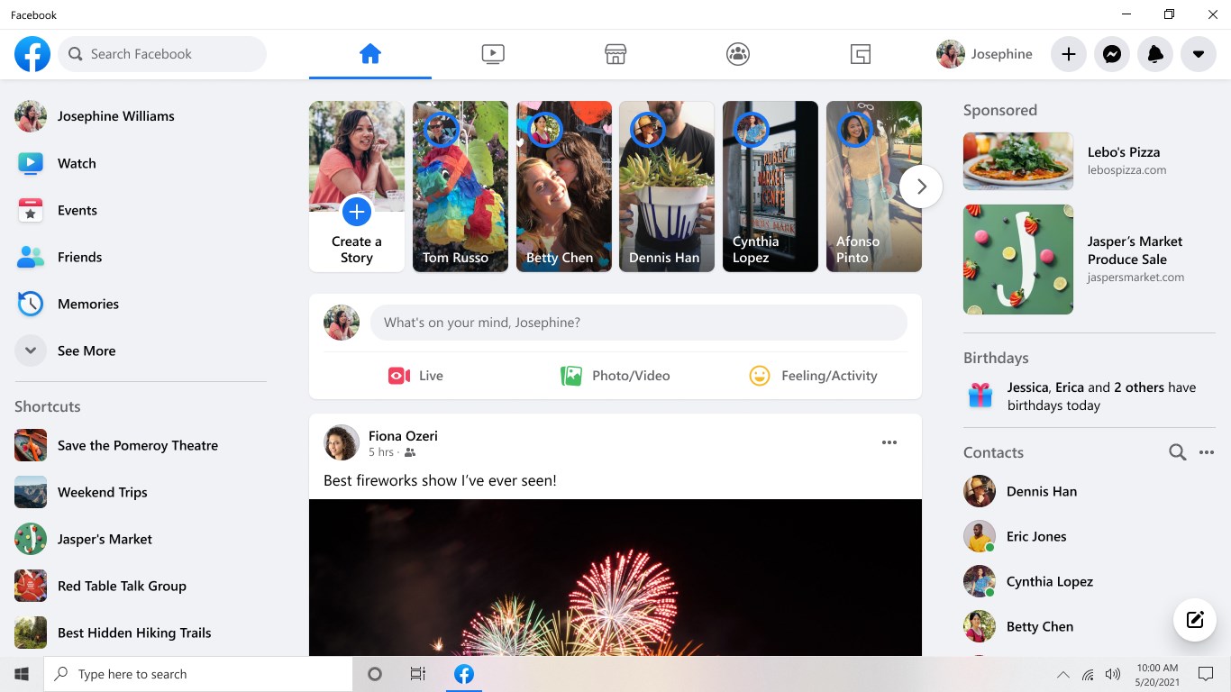 facebook for windows 10