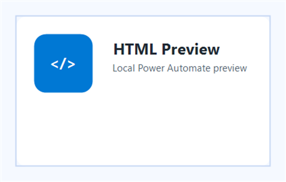 Power Automate HTML Preview