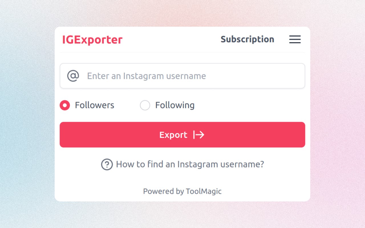 IGExporter - IG Follower Export Tool