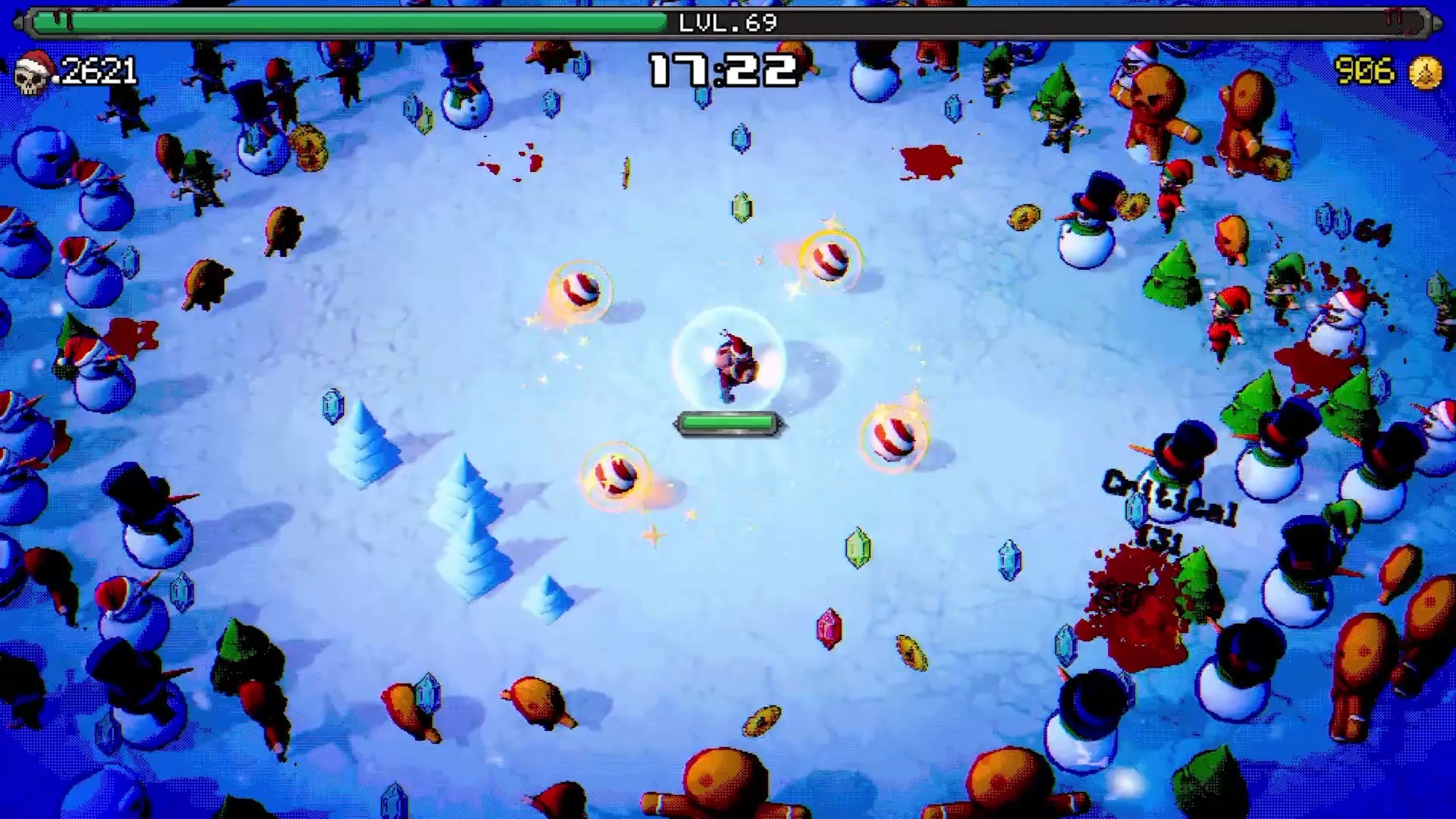 遊戲後期滿屏彈幕的激烈戰況