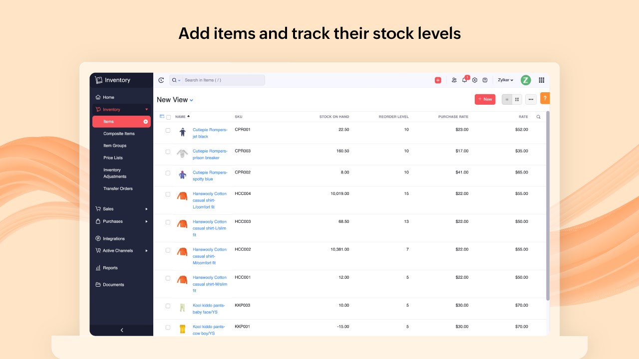 Snapshot 2 of Zoho Inventory
