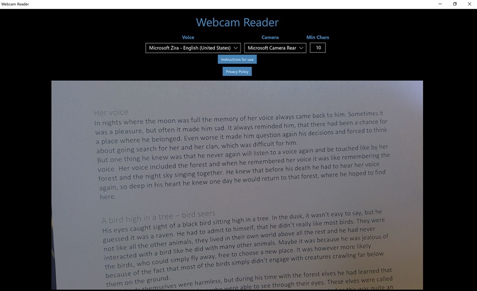 Webcam Reader (Windows) Podle: Frank Eppink