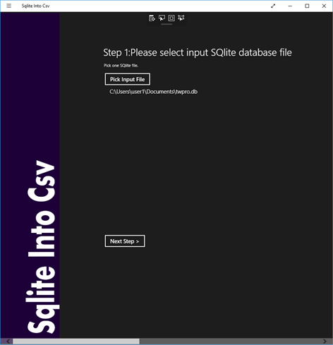 Sqlite Into Csv file Screenshots 1