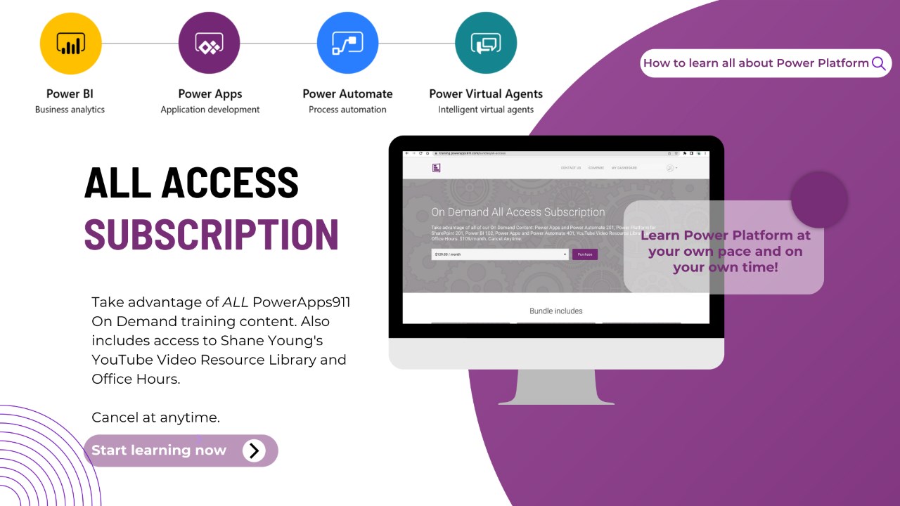 Snapshot 1 of All Access Power Platform On Demand Training - 1 Year Purchase
