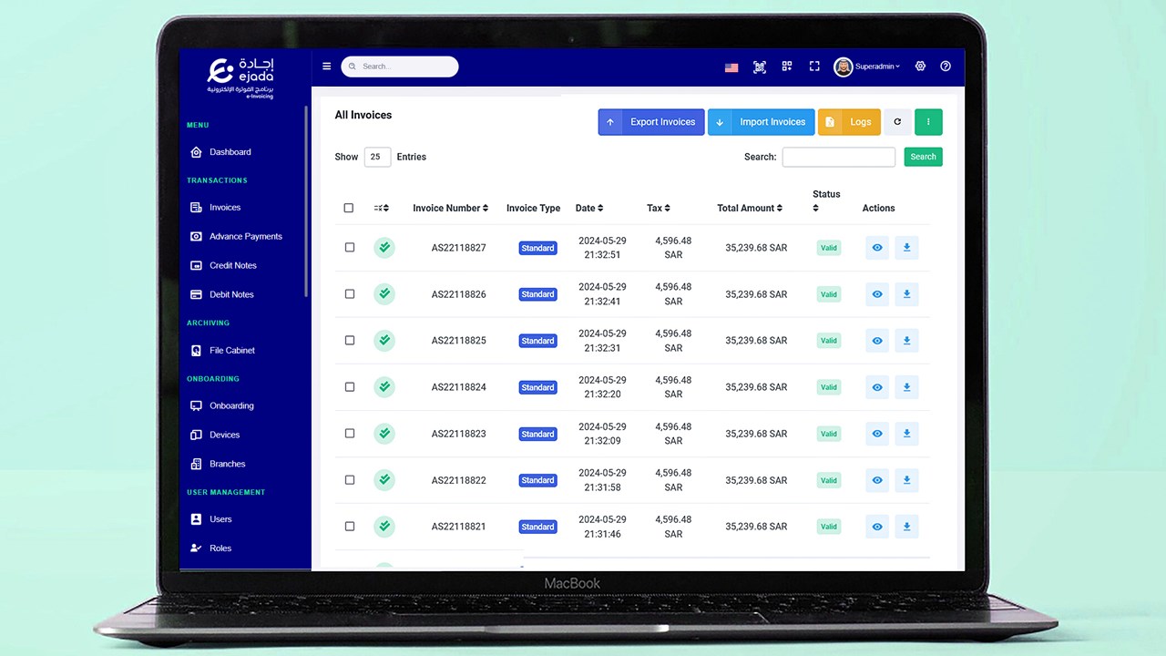 Snapshot 2 of eInvoicing | KSA ZATCA Compliant Solution