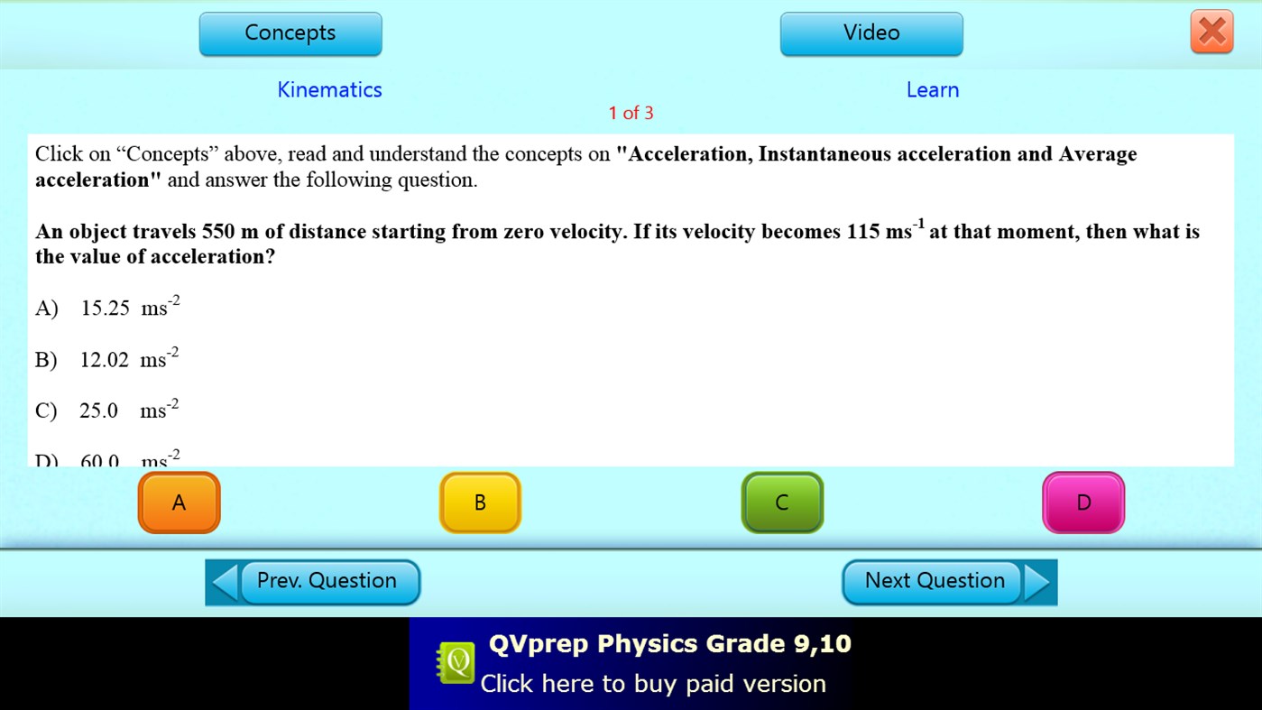 #4. QVprep Lite Physics Grade 9 10 (Windows) 来自: PJP Consulting LLC