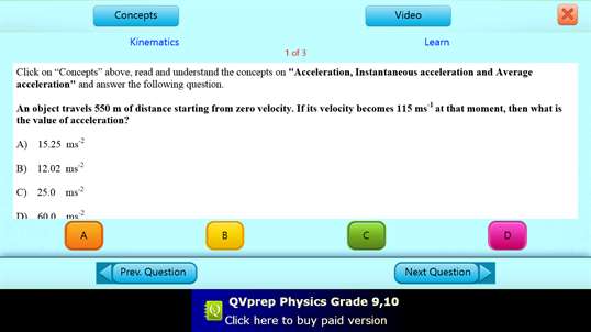 QVprep Lite Physics Grade 9 10 screenshot 4
