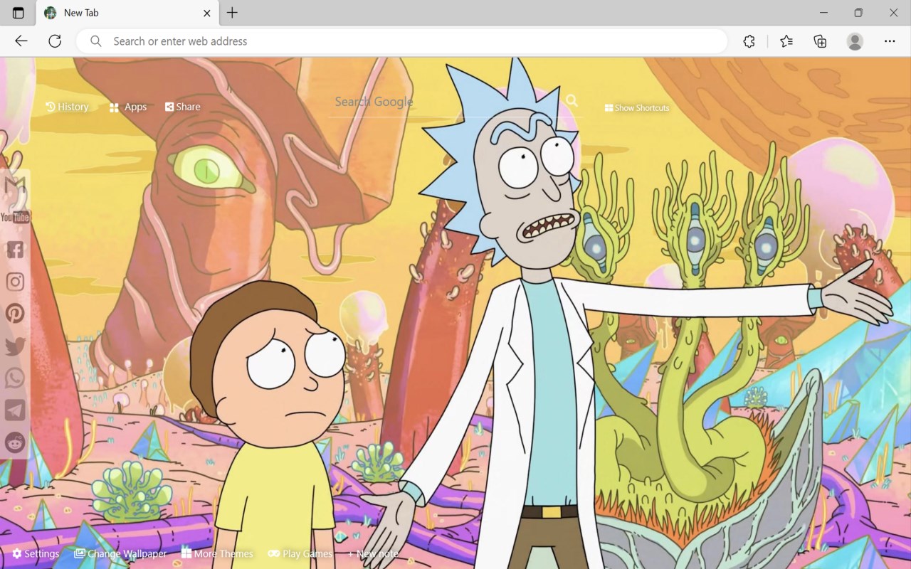 Rick and Morty Wallpaper - Complementos do Microsoft Edge