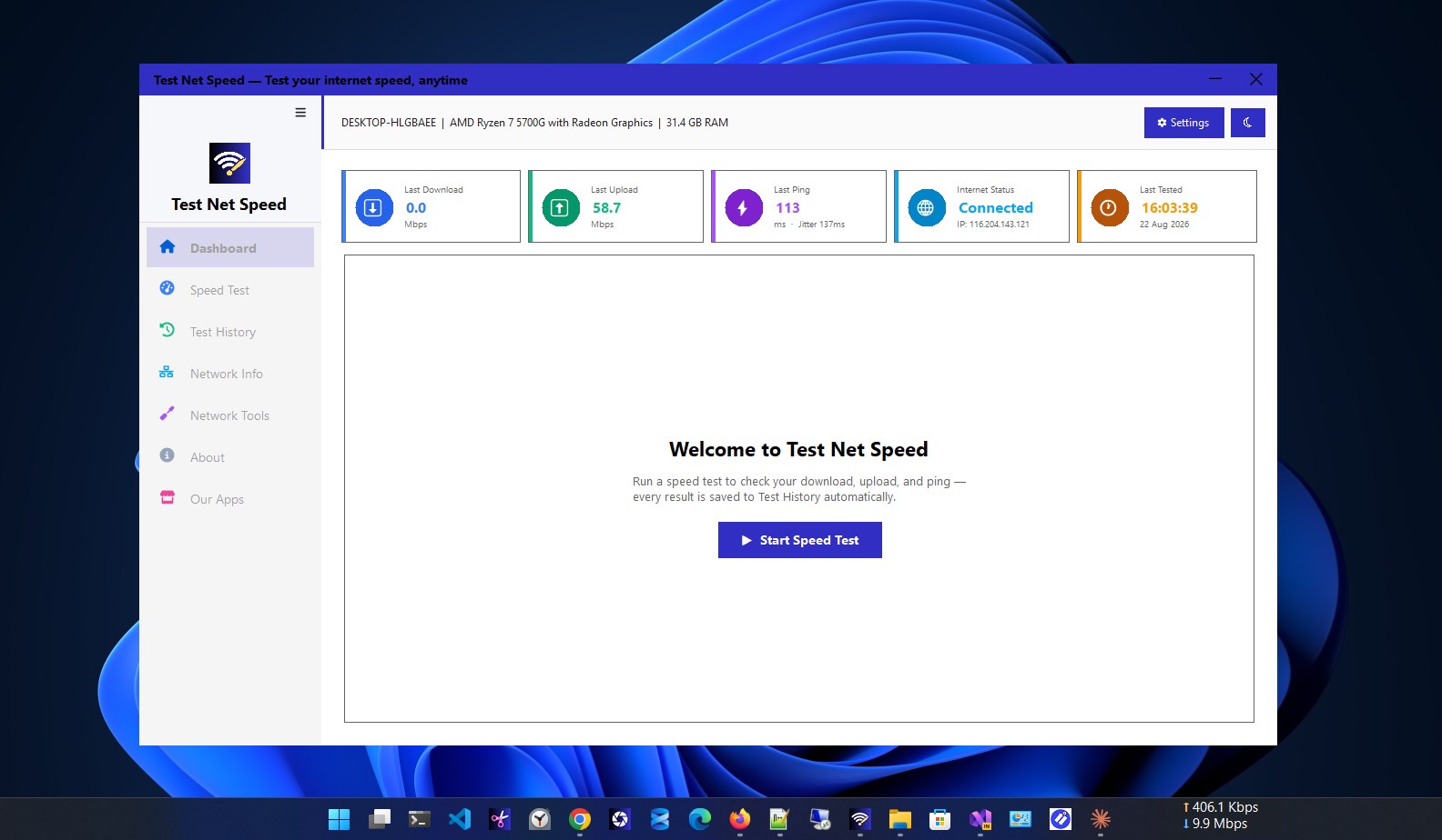 Test Net Speed screenshot