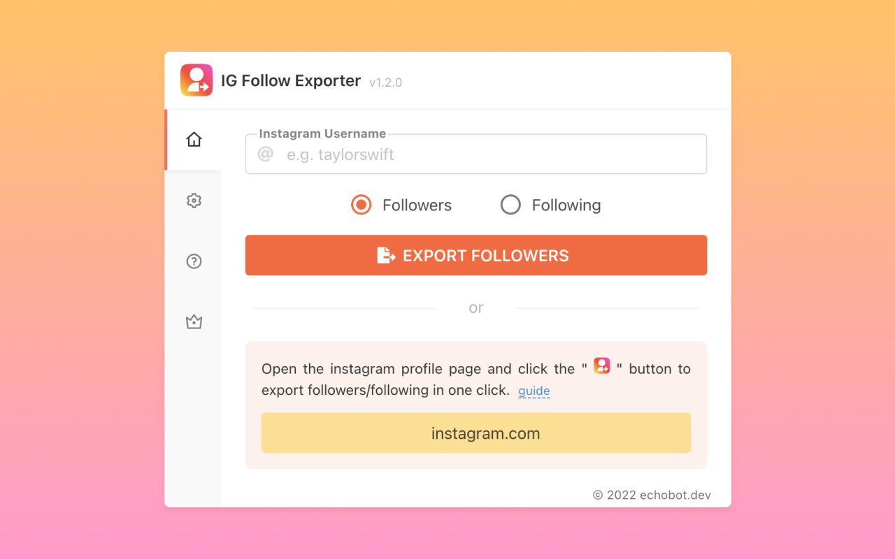 IGFollowExporter - Export Instagram Followers