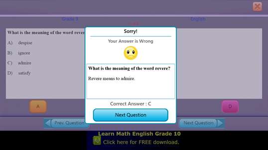QVprep Lite Math English Grade 9 screenshot 8