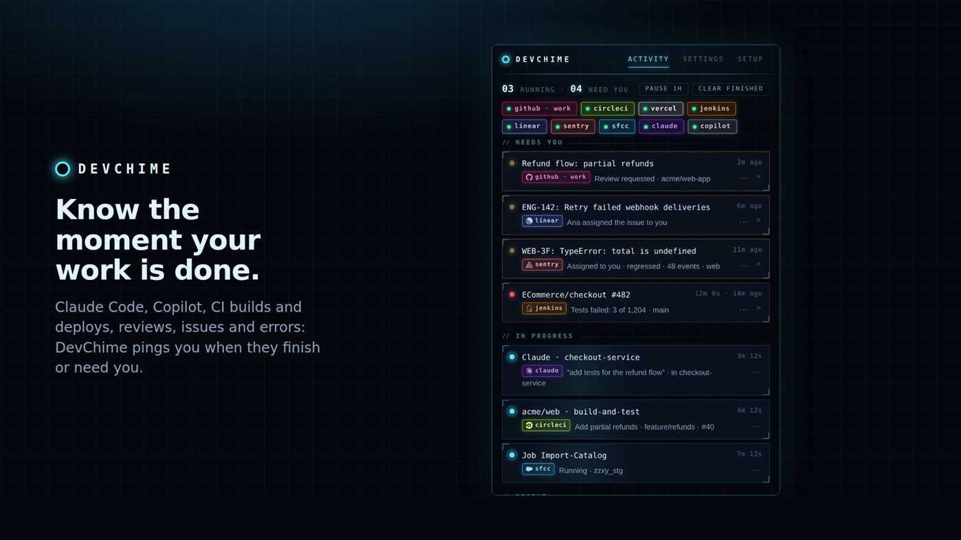 #1. DevChime (Windows) Por: DevChime
