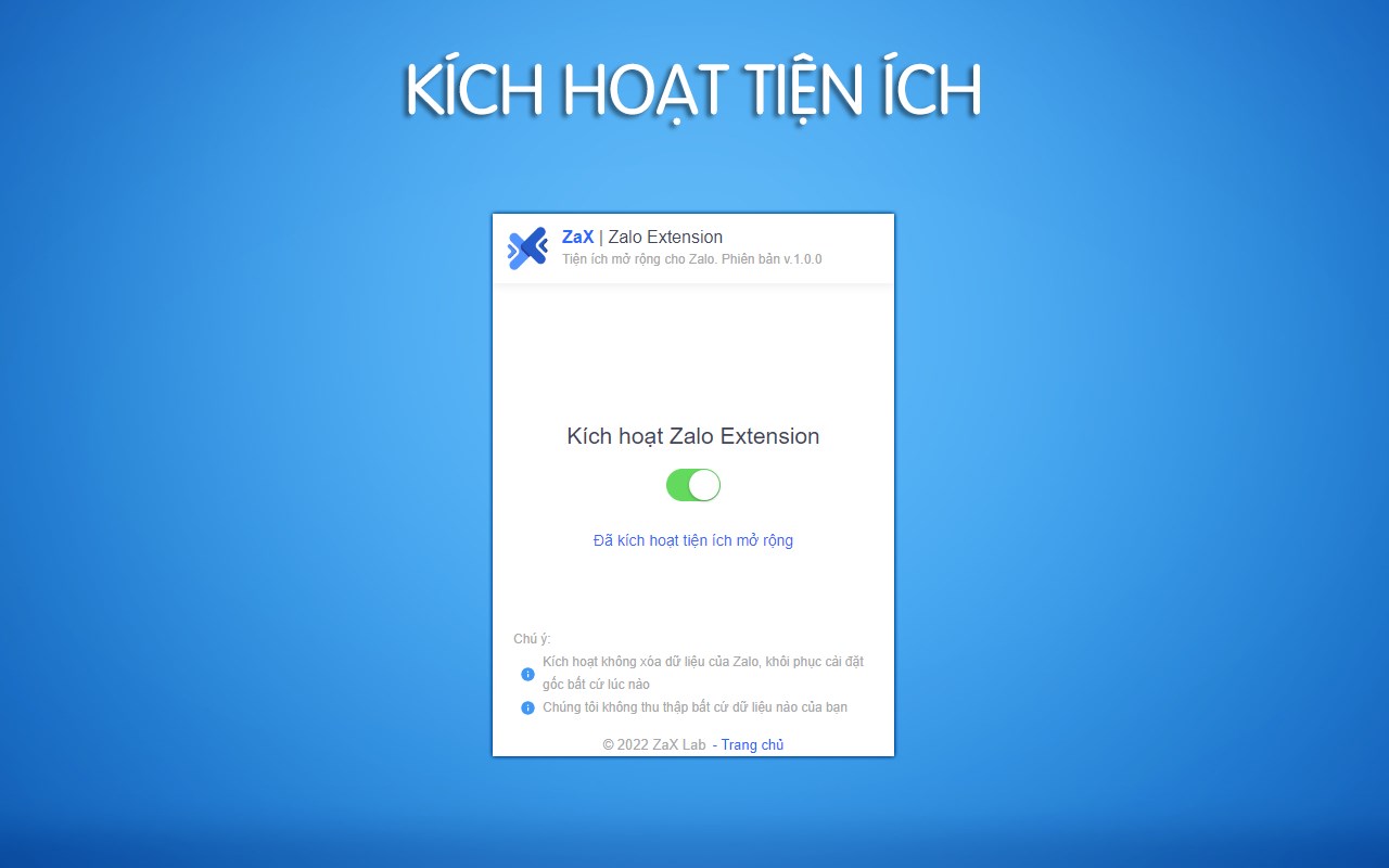 ZaX - Tiện ích mở rộng cho Zalo