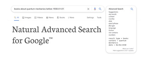 Natural Advanced Search for Google™ marquee promo image