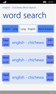 English - Chichewa Word Search screenshot 1