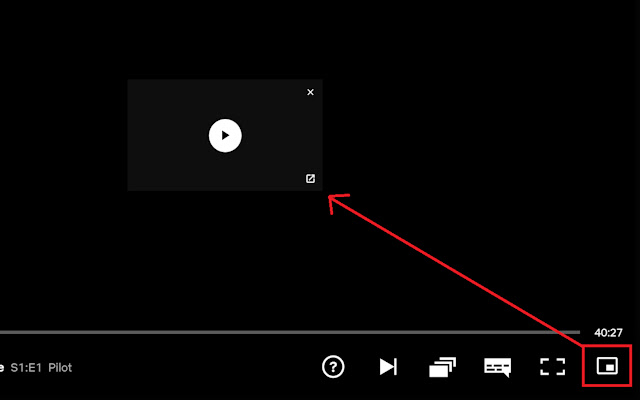 NETFLIX picture-in-picture control button