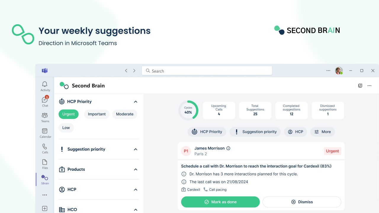 Snapshot 1 of SecondBrain for personalized HCP engagement