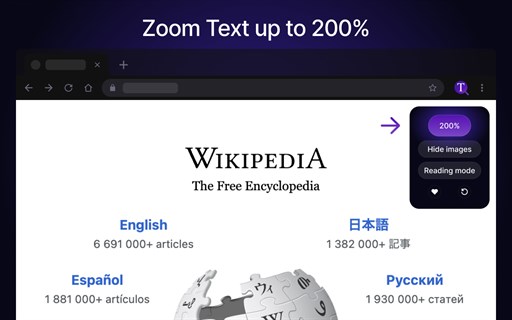 Text Zoom & Reader Mode Chrome Extension