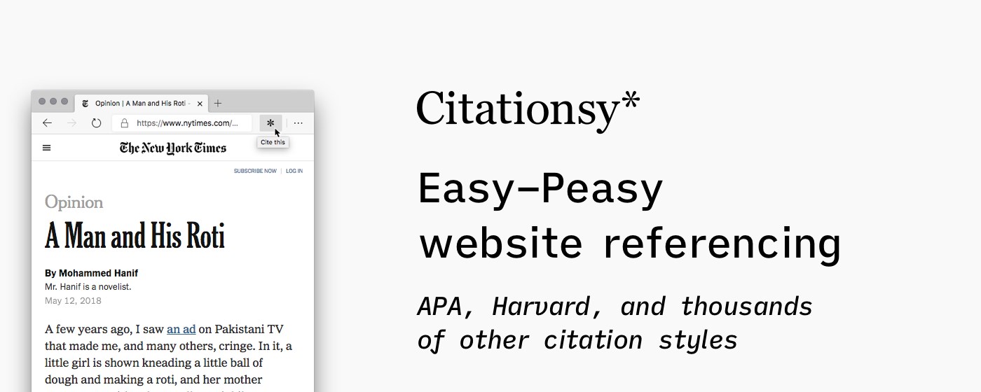 Citationsy - Cite Websites and Papers marquee promo image