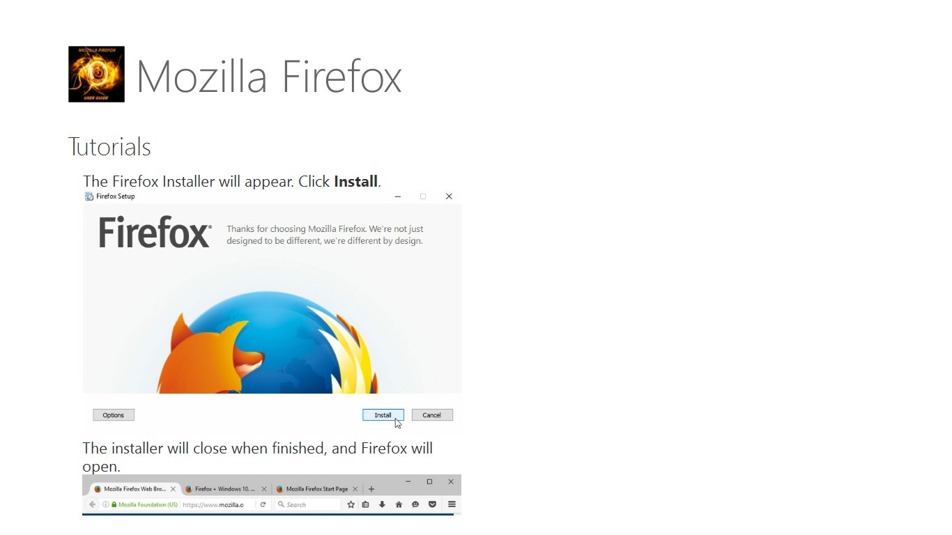 Mozilla Firefox Browser User Guide App for Windows 10 Mobile