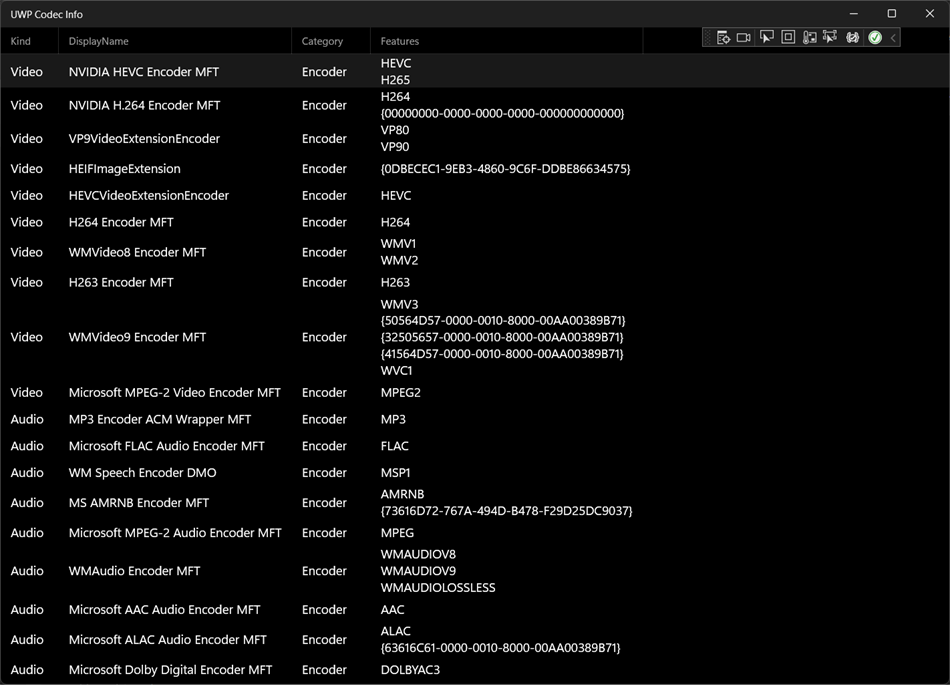 Media Codec Info (Windows) 由: Borg Queen, LLC