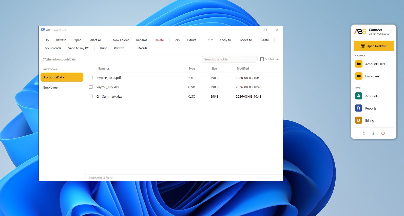 ABS Connect screenshot