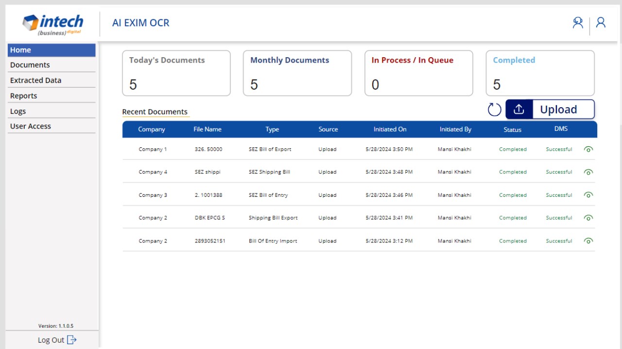 Snapshot 1 of AI EXIM