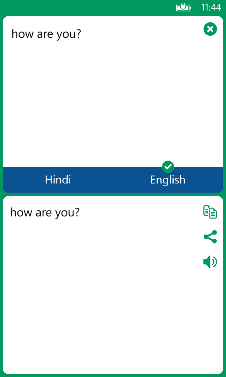 Hindi English Translator for Windows 10 Mobile