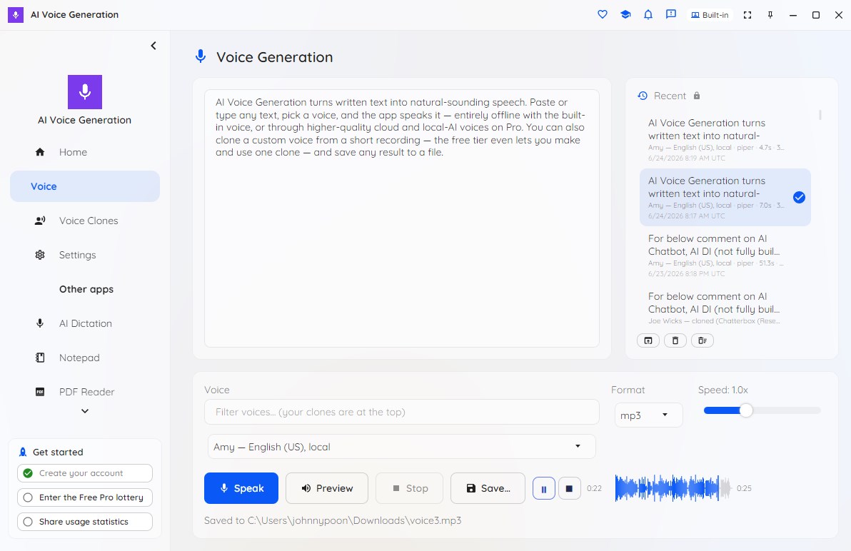 AI Voice Generation screenshot