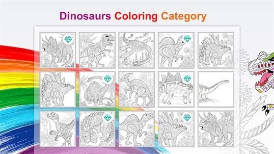 Dinosaurs Coloring Book For Adults and Kids screenshot 3