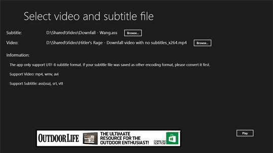 Video + Subtitle Lite screenshot 1