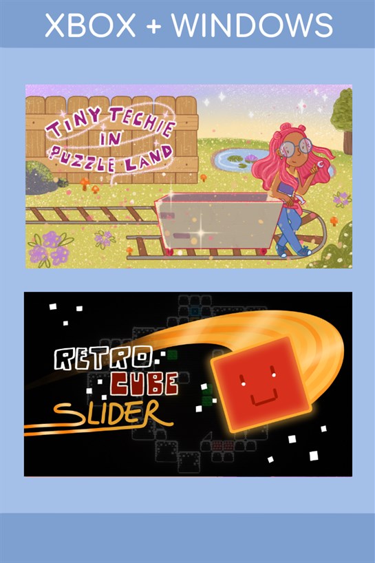 Box shot of Tiny Techie in Puzzle Land / Retro Cube Slider (Bundle)