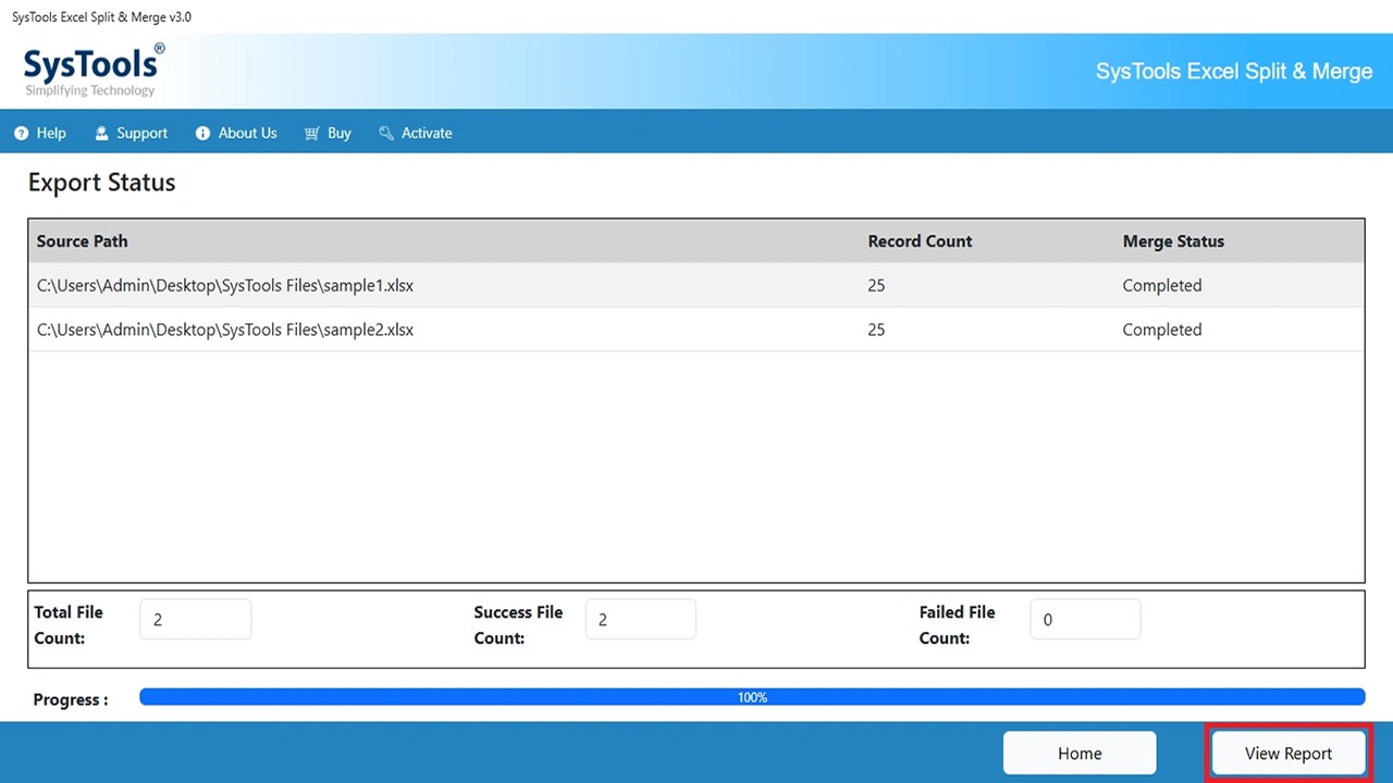 Snapshot 5 of SysTools for Excel Merger Tool