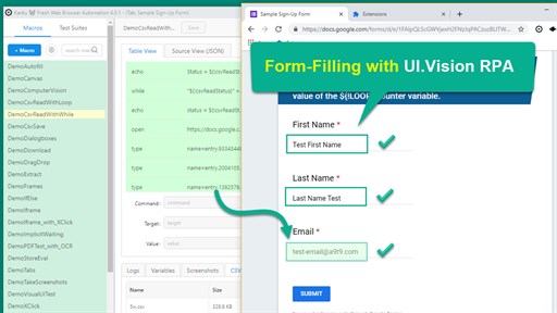 Ui.Vision - Visual Browser & Desktop Automation