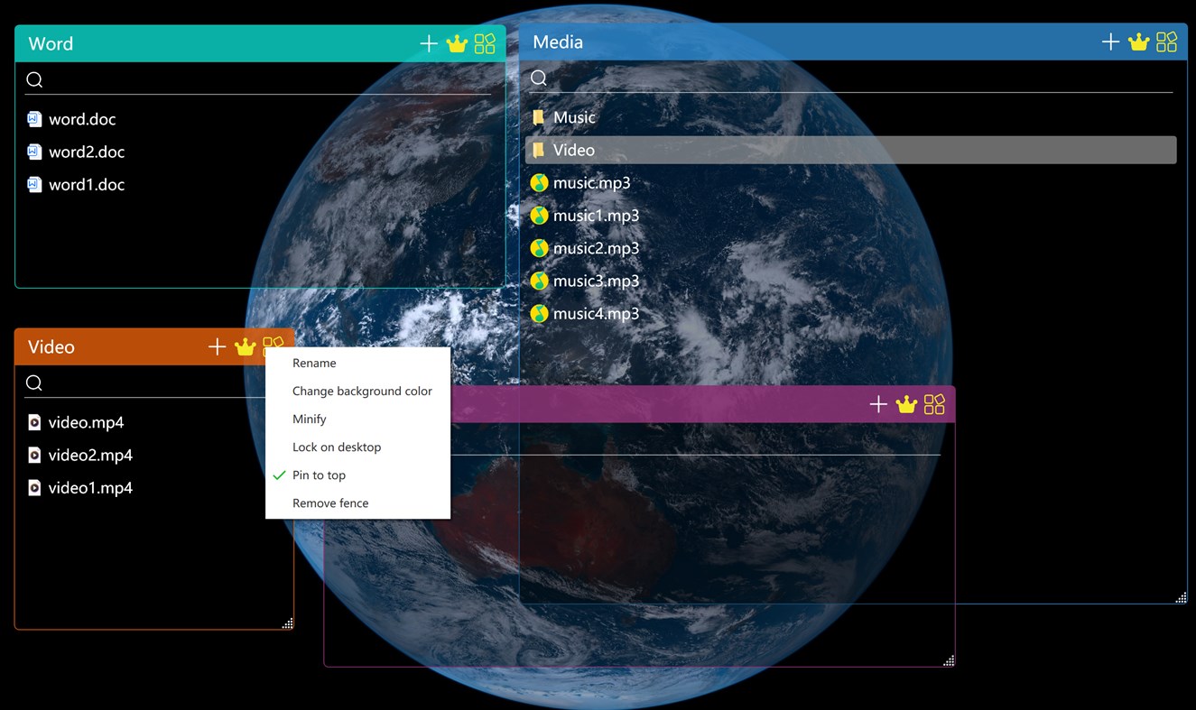 #3. Icon Fence - Desktop Cleanup (Windows) Podle: MeetmeXM Technology Co., Ltd